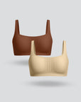 Square Neck Seamless Bra 2pcs