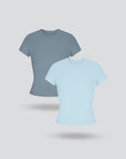 Short Sleeve Seamless T Shirt for Women 2pcs