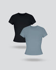 Short Sleeve Seamless T Shirt for Women 2pcs