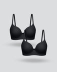 Seamless T-Shirt Bra with 3D Support - 2-Pack