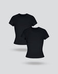 Short Sleeve Seamless T Shirt for Women 2pcs