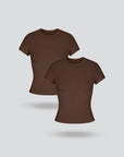 Short Sleeve Seamless T Shirt for Women 2pcs