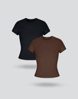 Short Sleeve Seamless T Shirt for Women 2pcs