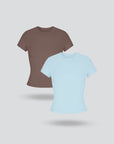 Short Sleeve Seamless T Shirt for Women 2pcs