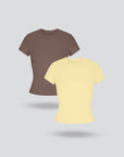 Short Sleeve Seamless T Shirt for Women 2pcs