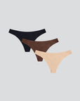 Ultra Thin Seamless Thong Panty - 3-Pack